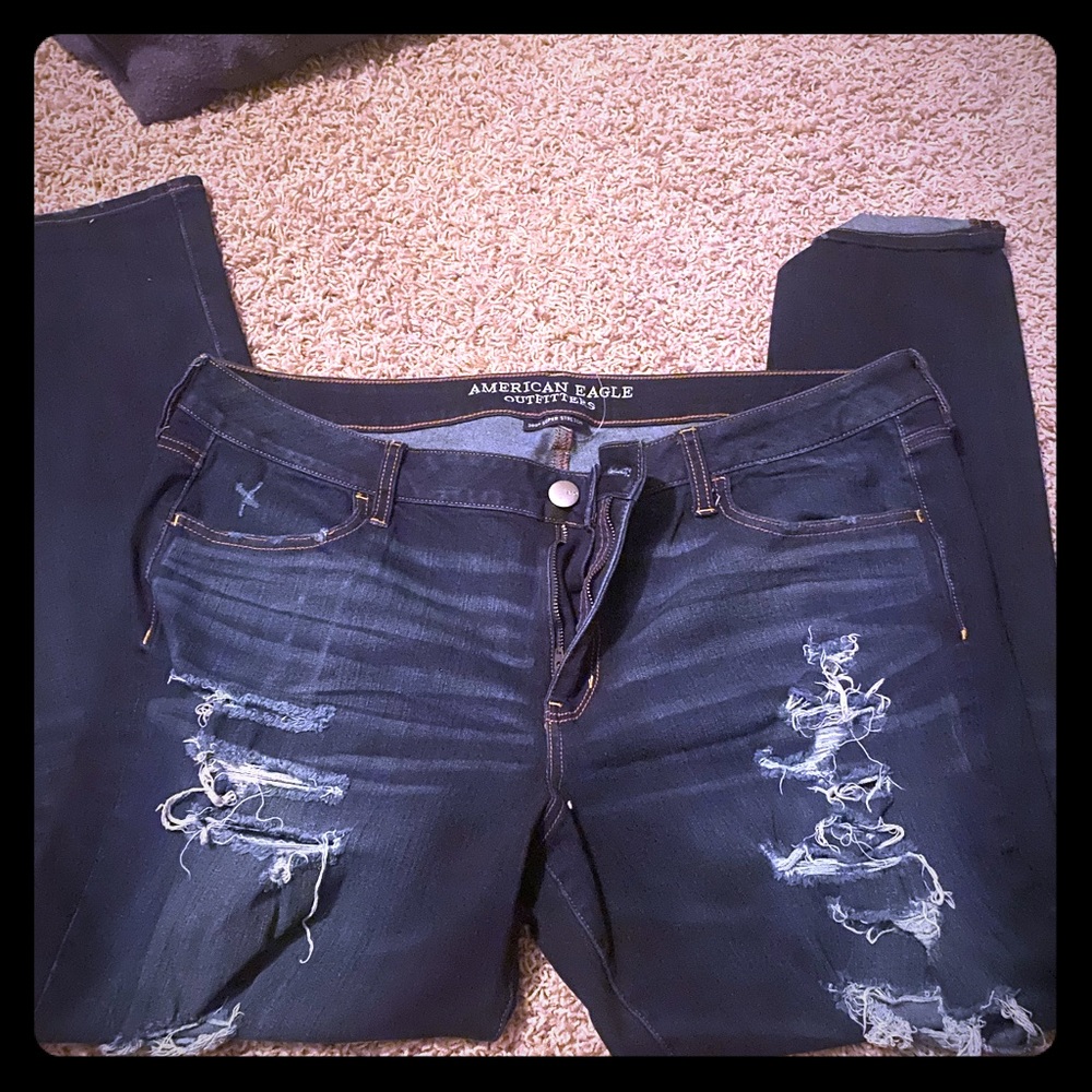 American eagle distressed jeggings 20 long